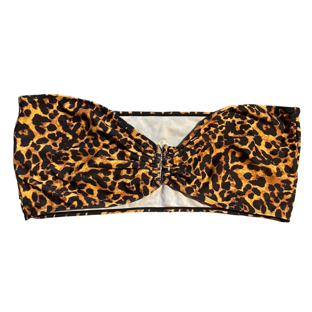 ♥️= 3/$15 Bundle SHEIN Plus Size 4XL Leopard Print Strapless Swim Top